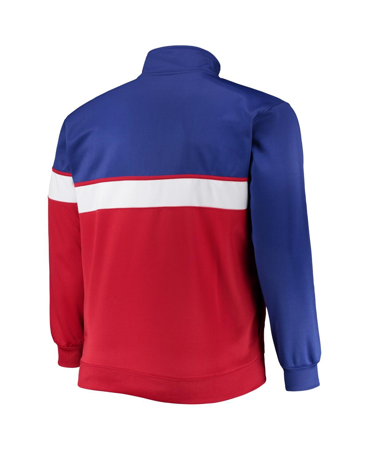 Shop Profile Men's Royal, Red Philadelphia 76ers Big And Tall Pieced Body Full-zip Track Jacket In Royal,red