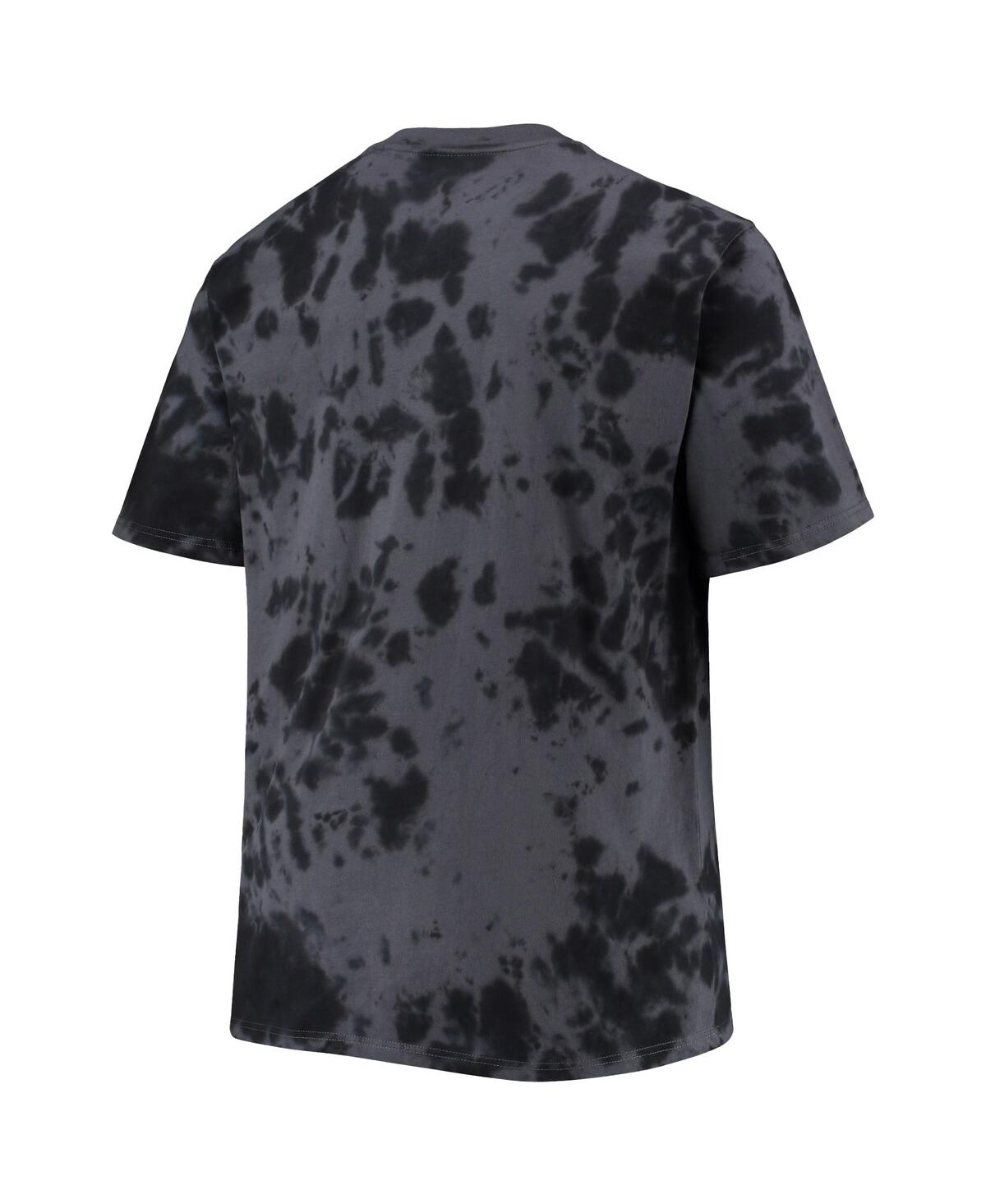 Profile Men's Black Brooklyn Nets Big And Tall Marble Dye Tonal Performance T-shirt In Black