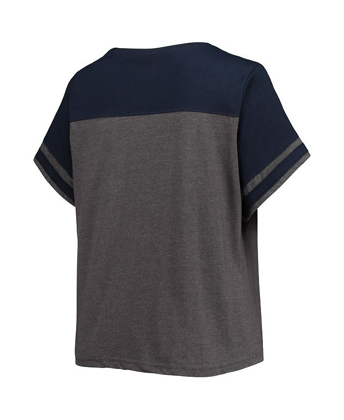 Profile Women's Heathered Charcoal, Navy Tampa Bay Rays Plus Size