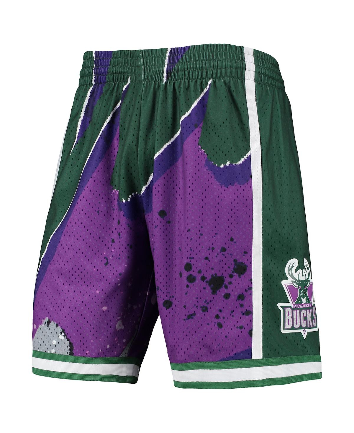 Shop Mitchell & Ness Men's  Purple Milwaukee Bucks Hardwood Classics 2000 Hyper Hoops Swingman Shorts