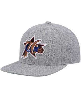 Men's Heathered Gray Philadelphia 76ers Hardwood Classics Team 2.0 Snapback Hat
