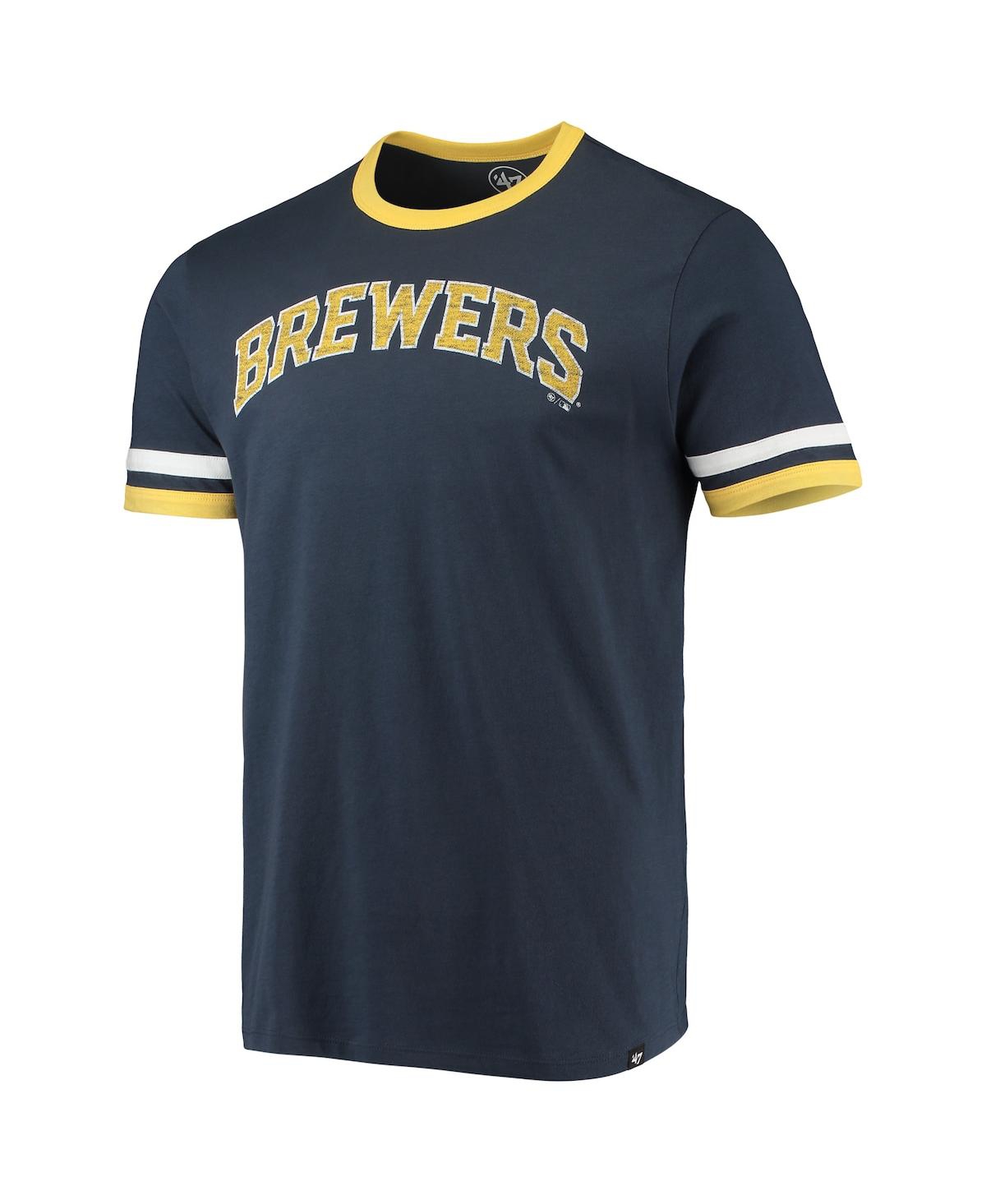 Shop 47 Brand Men's '47 Navy Milwaukee Brewers Team Name T-shirt
