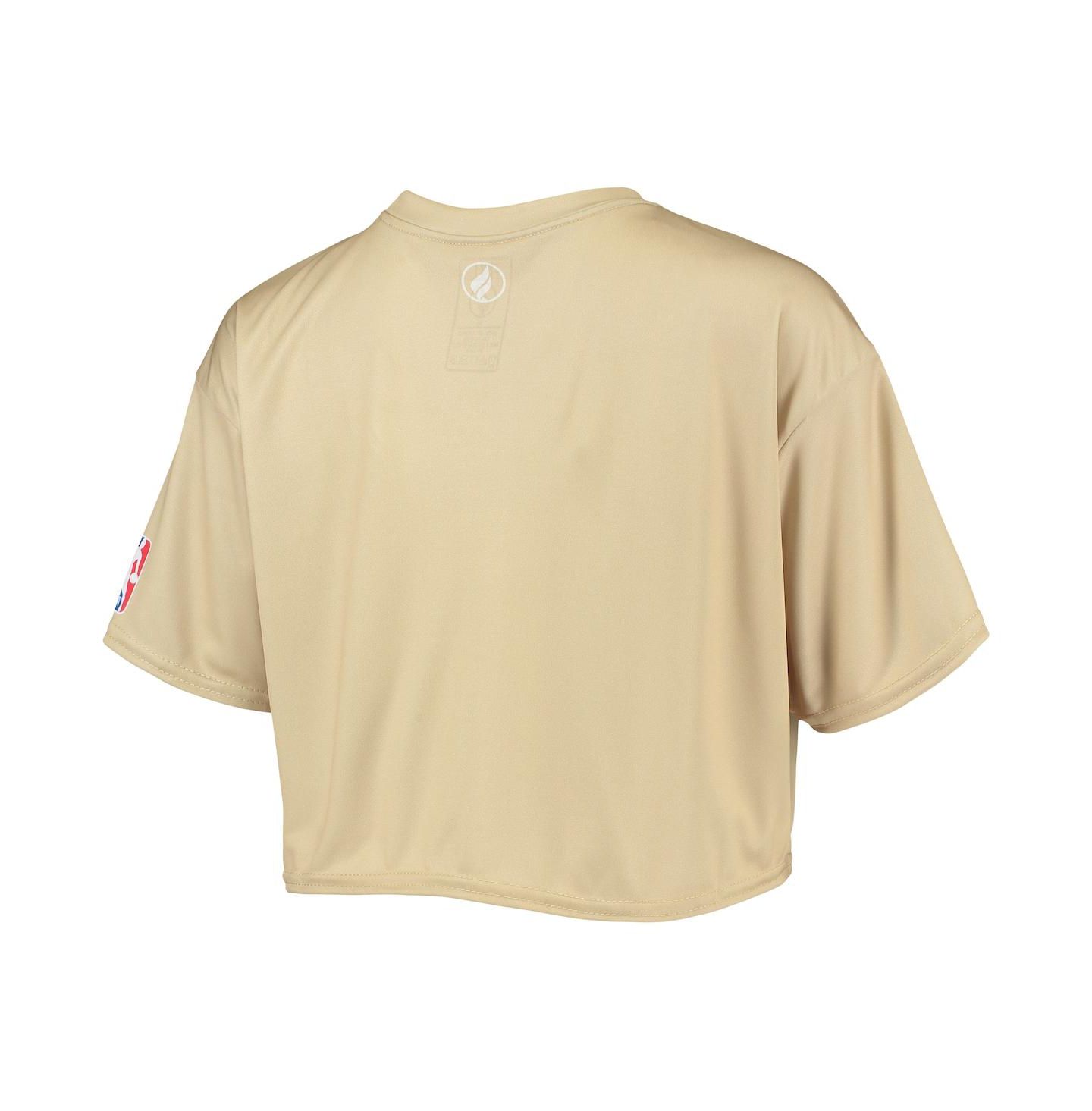 Женский топ NBA Exclusive Collection Tan Brooklyn Nets Sand Crop — фото 4