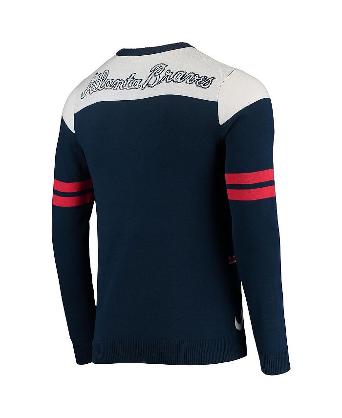 FOCO Men's Navy Atlanta Braves Ticket LightUp Ugly Sweater Macy's