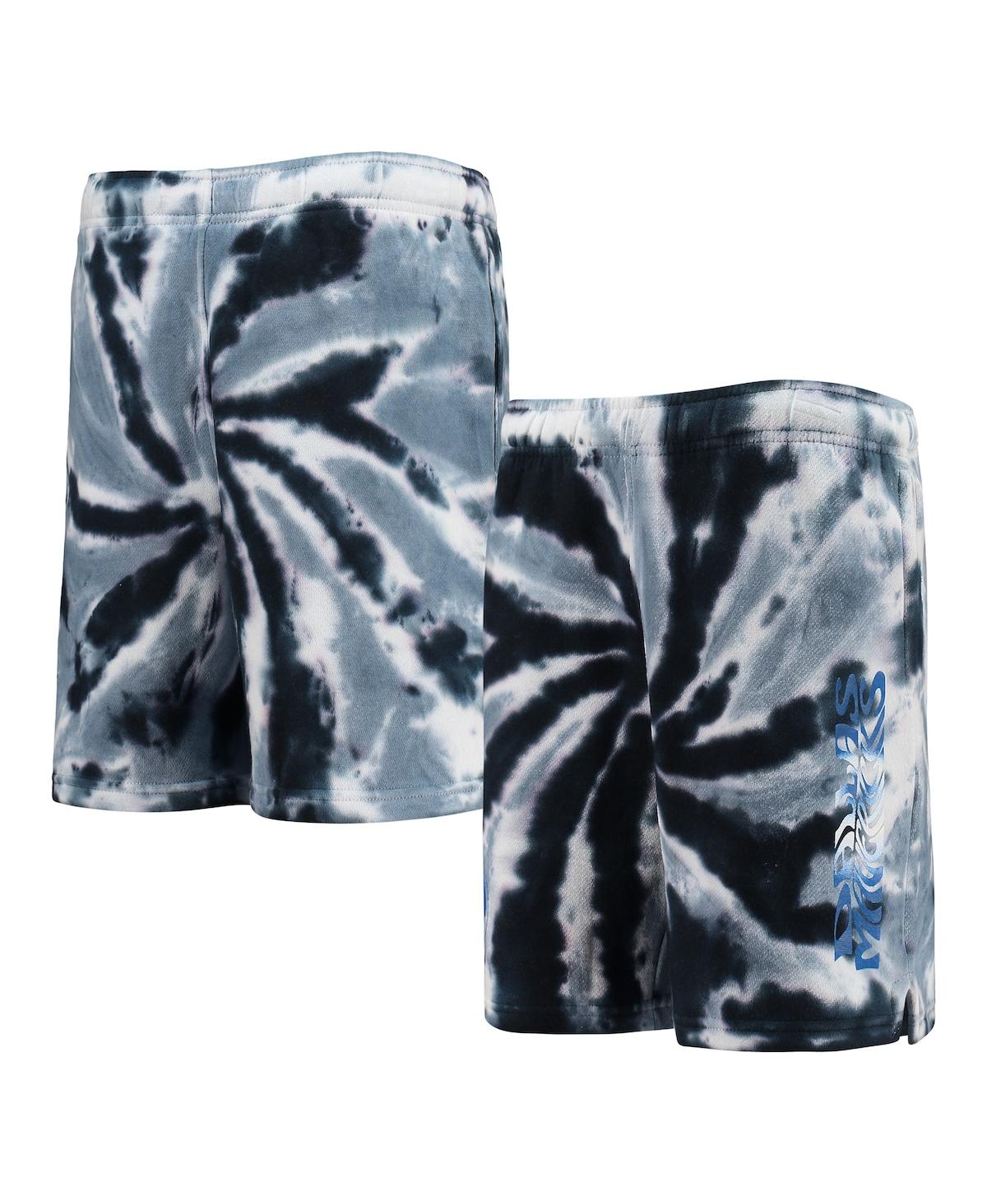 Outerstuff Kids' Boys Dallas Mavericks  Mavericks Santa Monica Tie-dye Shorts In Navy/gray/white