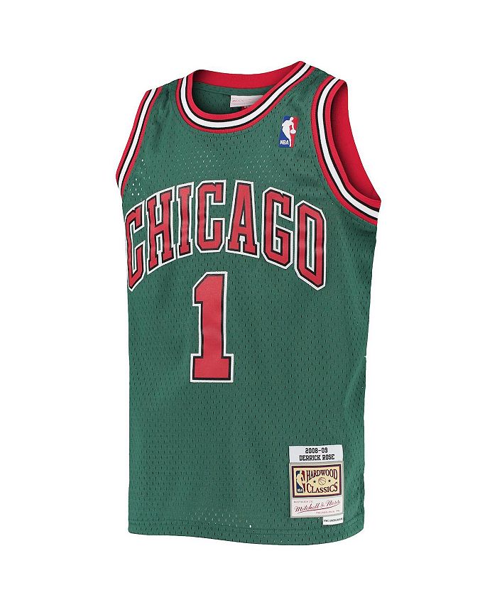 Men's Mitchell & Ness Derrick Rose Green Chicago Bulls 2008-09 Hardwood Classics Swingman Jersey Size: Small