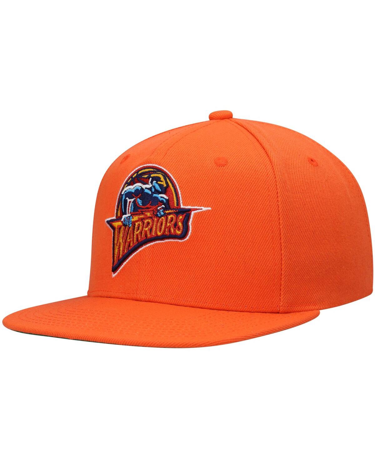 Men's Mitchell & NessGolden State Warriors Hardwood Classics Snapback Hat - Orange