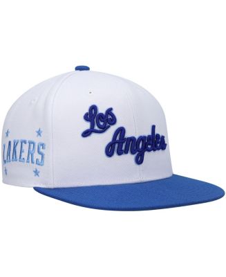 Men's Mitchell & Ness White and Royal Los Angeles Lakers Hardwood ...