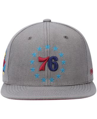 Men's Charcoal Philadelphia 76ers Hardwood Classics 60th Anniversary Carbon Cabernet Fitted Hat