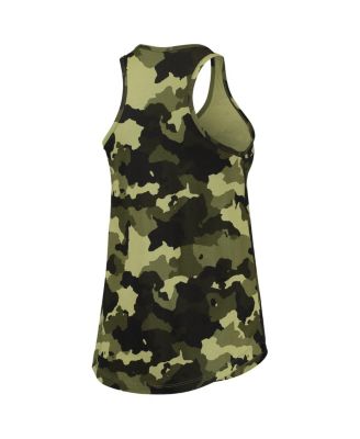 Women's Green Chicago Cubs 2022 MLB Armed Forces Day Camo Racerback Tank Top