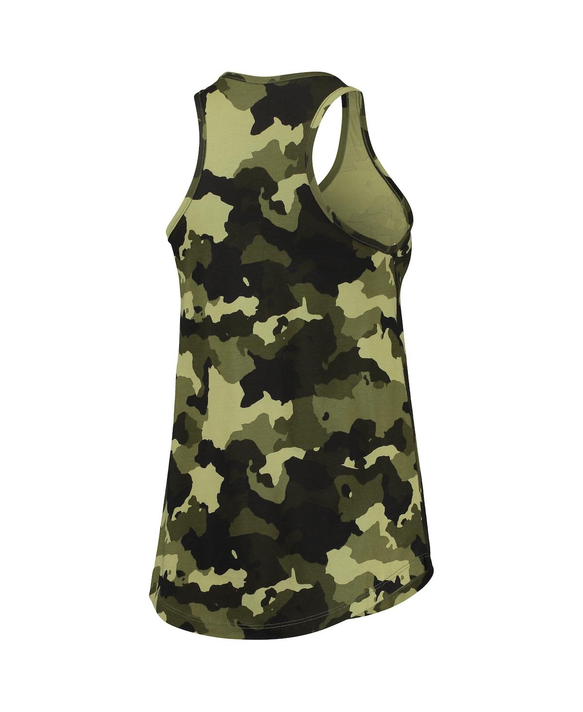 Shop New Era Women's  Green Chicago Cubs 2022 Mlb Armed Forces Day Camo Racerback Tank Top