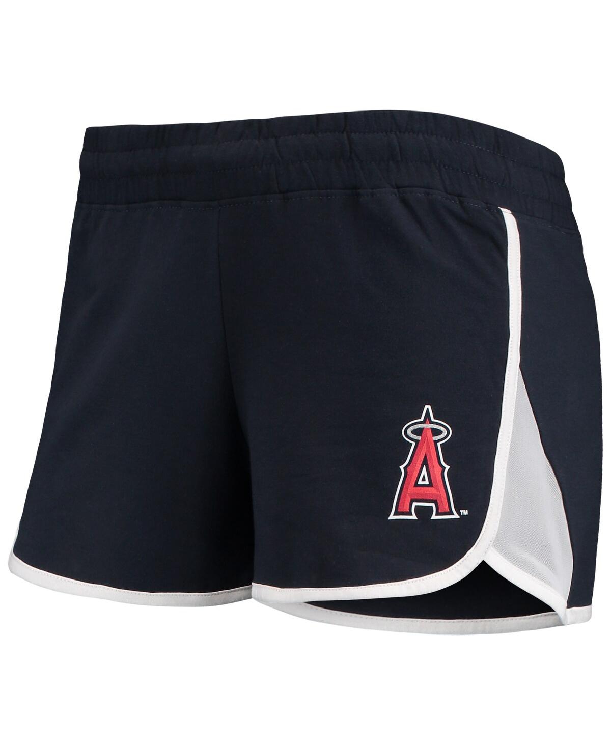Shop New Era Women's  Navy Los Angeles Angels Stretch French Terry Shorts