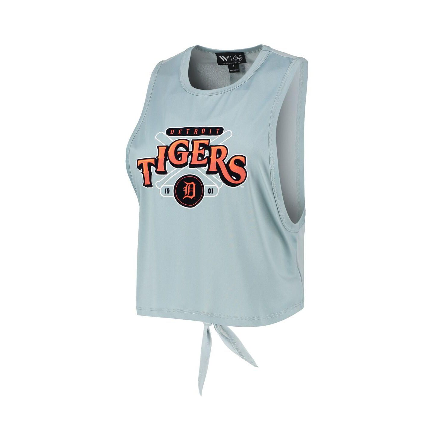 Женский топ The Wild Collective Light Blue Detroit Tigers Open Back Twist-Tie — фото 3