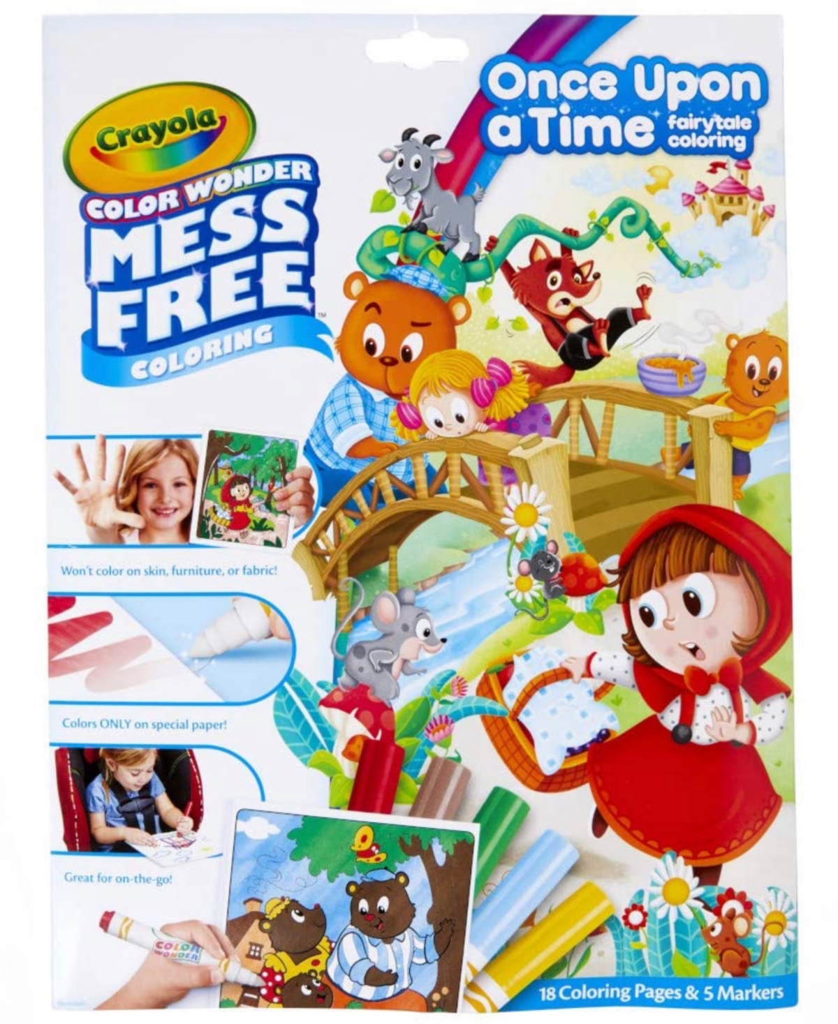 Mess Free Fairytales Adventures 18 Pages of Fun Games Fold lope - Multi Colored Plastic