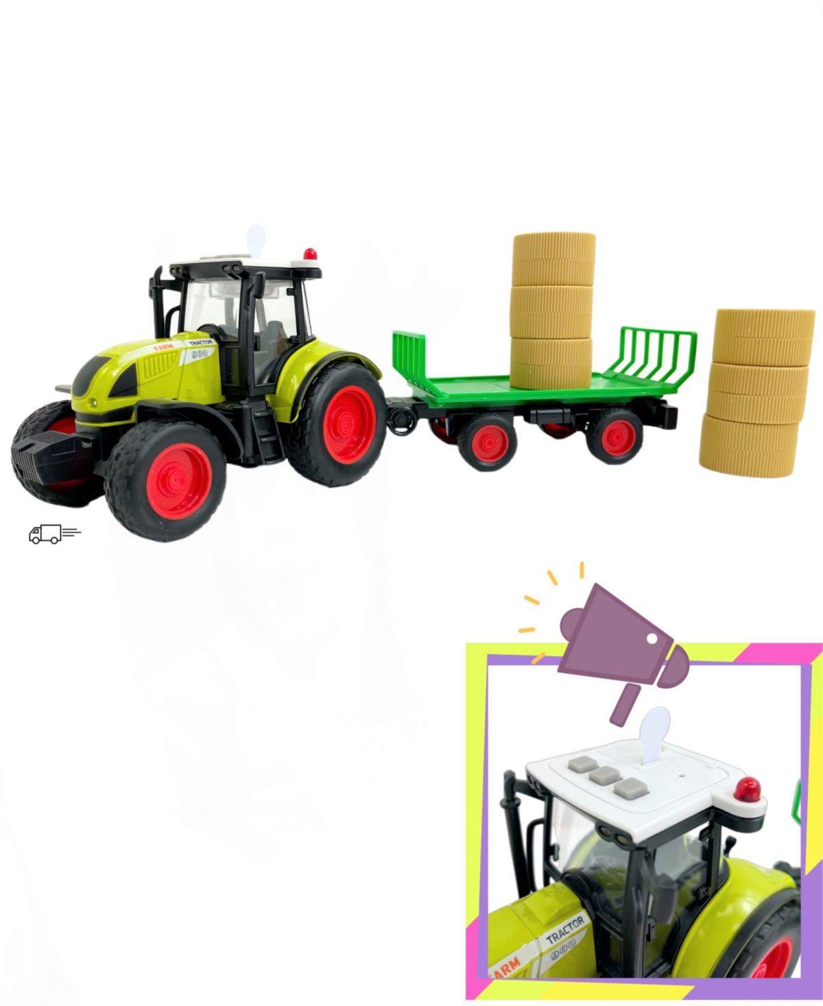 Shop Big Daddy Farmland Hay Barrel Transport Farming Tractor Trailer In Multi Colored Plastic