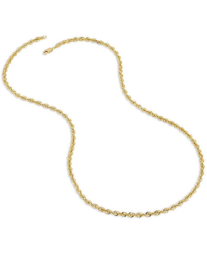 Macy's Glitter Rope Link 26" Chain Necklace in 14k Gold, Created for