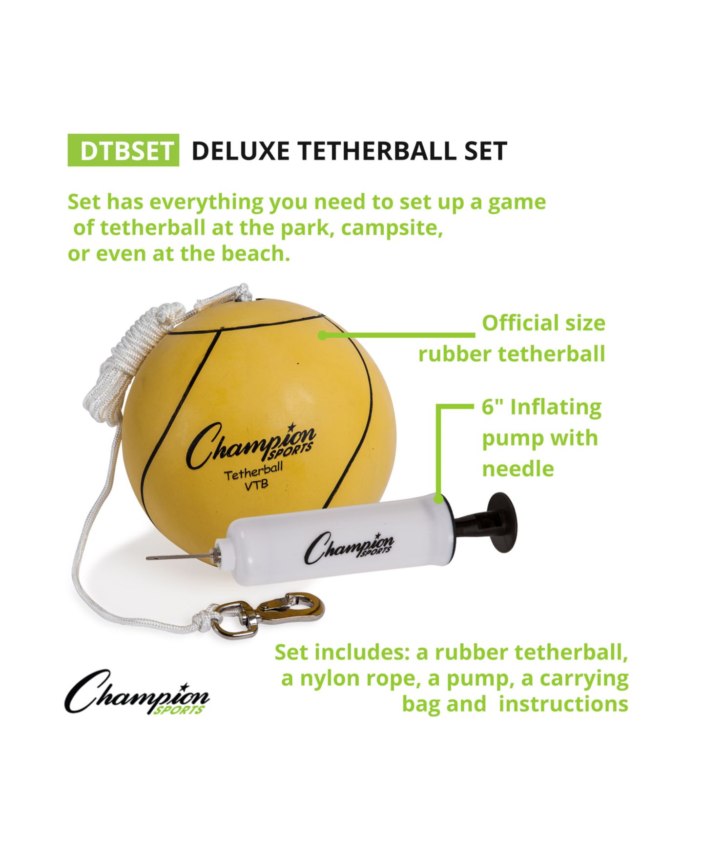 Детские игрушки Champion Sports Deluxe Tether Ball Set. 10 Piece — фото 2