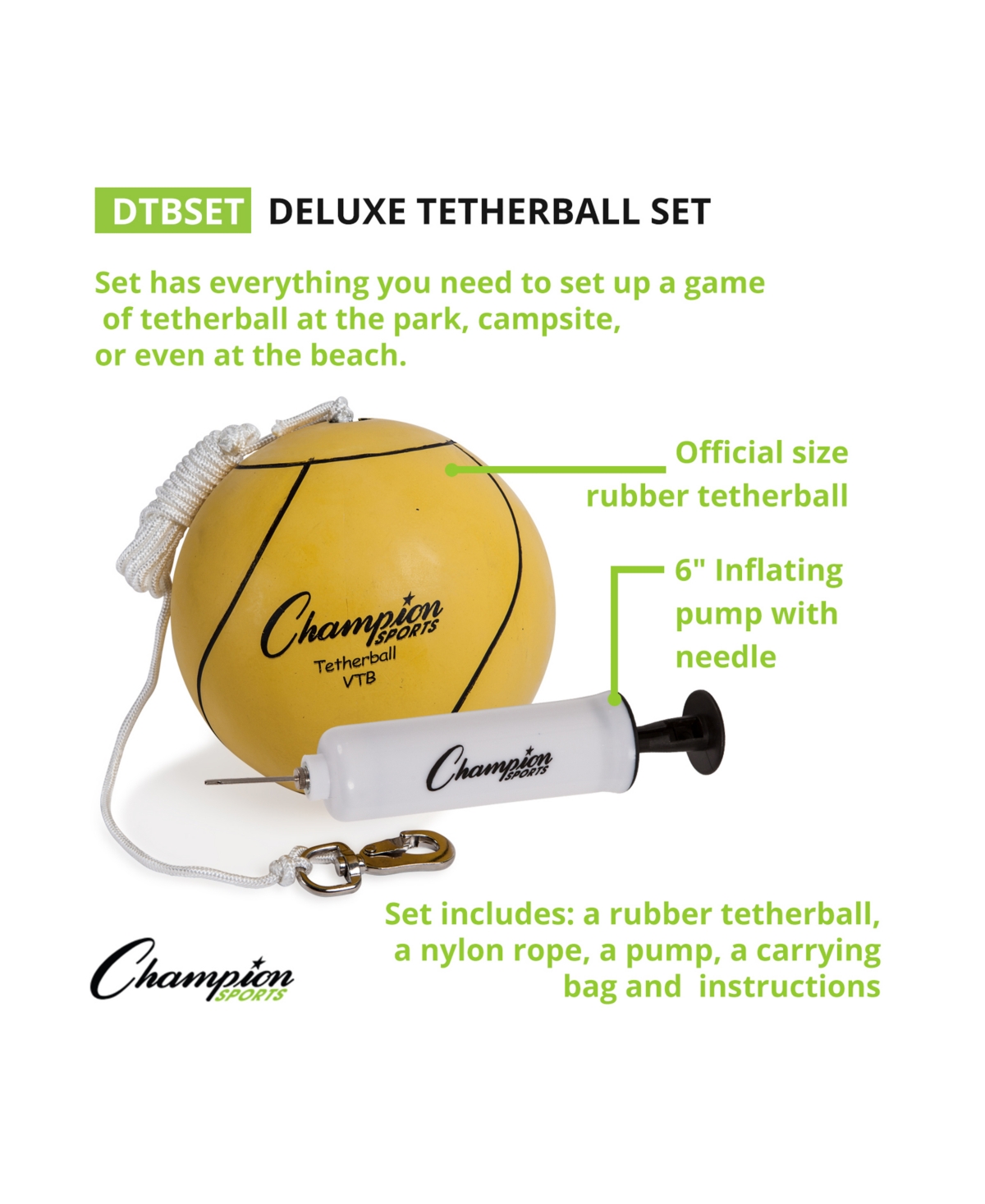 Shop Champion Sports Deluxe Tether Ball Set. 10 Piece In Assorted