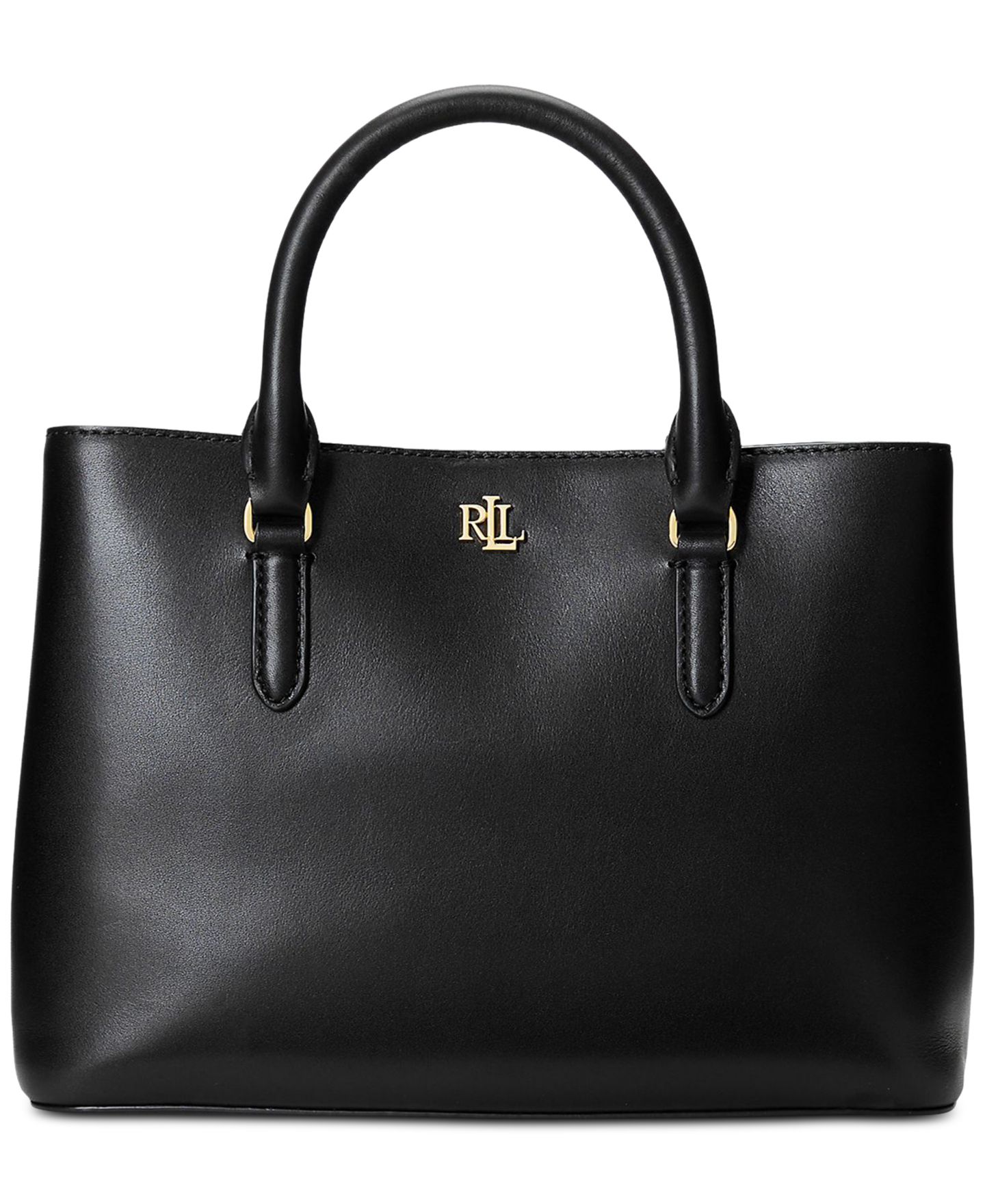 Женская сумка Lauren Ralph Lauren Leather Small Marcy 26 Satchel, цвет: Чёрный — фото 1