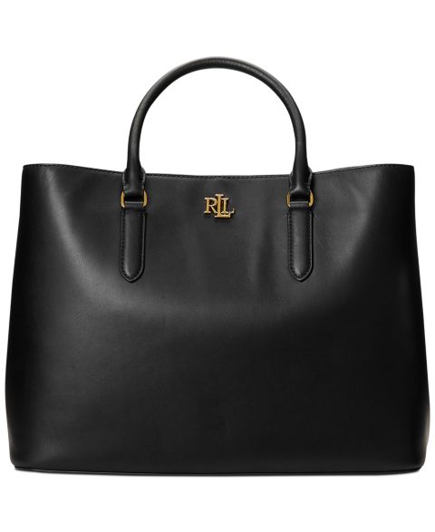 Женская сумка Lauren Ralph Lauren Full-Grain Leather Large Marcy Satchel, цвет: Чёрный