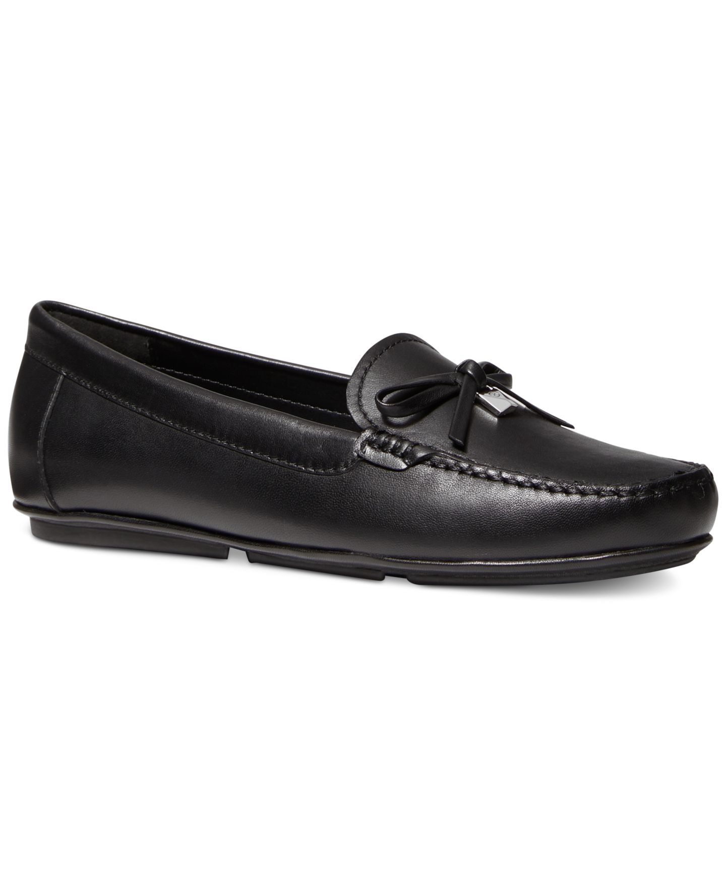 Женские туфли MICHAEL Michael Kors Juliette Slip-On Moccasin, цвет: Чёрный кожаный — фото 1
