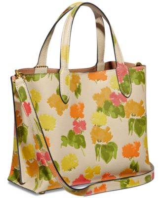 COACH Floral Printed Leather Willow Tote 24