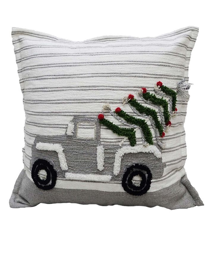 Vibhsa Holiday Car Throw Pillow, 20"x20" Macy's