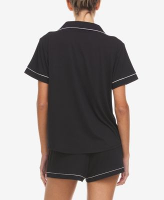 Women's Annie Button Down Shorty Notch Pajama Set, 2 Piece