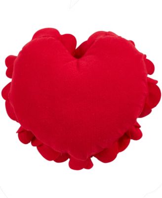 Felt Heart Design Decorative Pillow, 13" x 13"