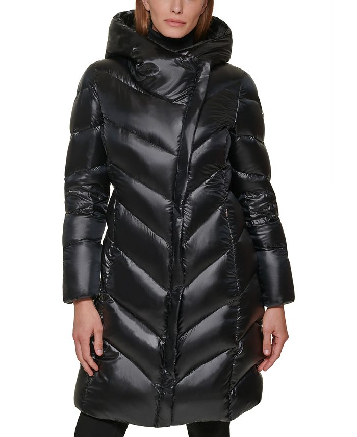 Calvin Klein Women's Faux-Fur-Lined Hooded Down Puffer Coat - Macy's
