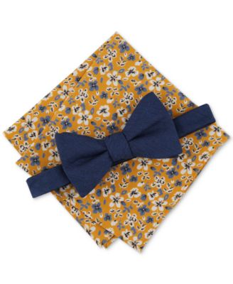 Bar III - Men's 2-Pc. Jean Bow Tie & Pocket Square Set