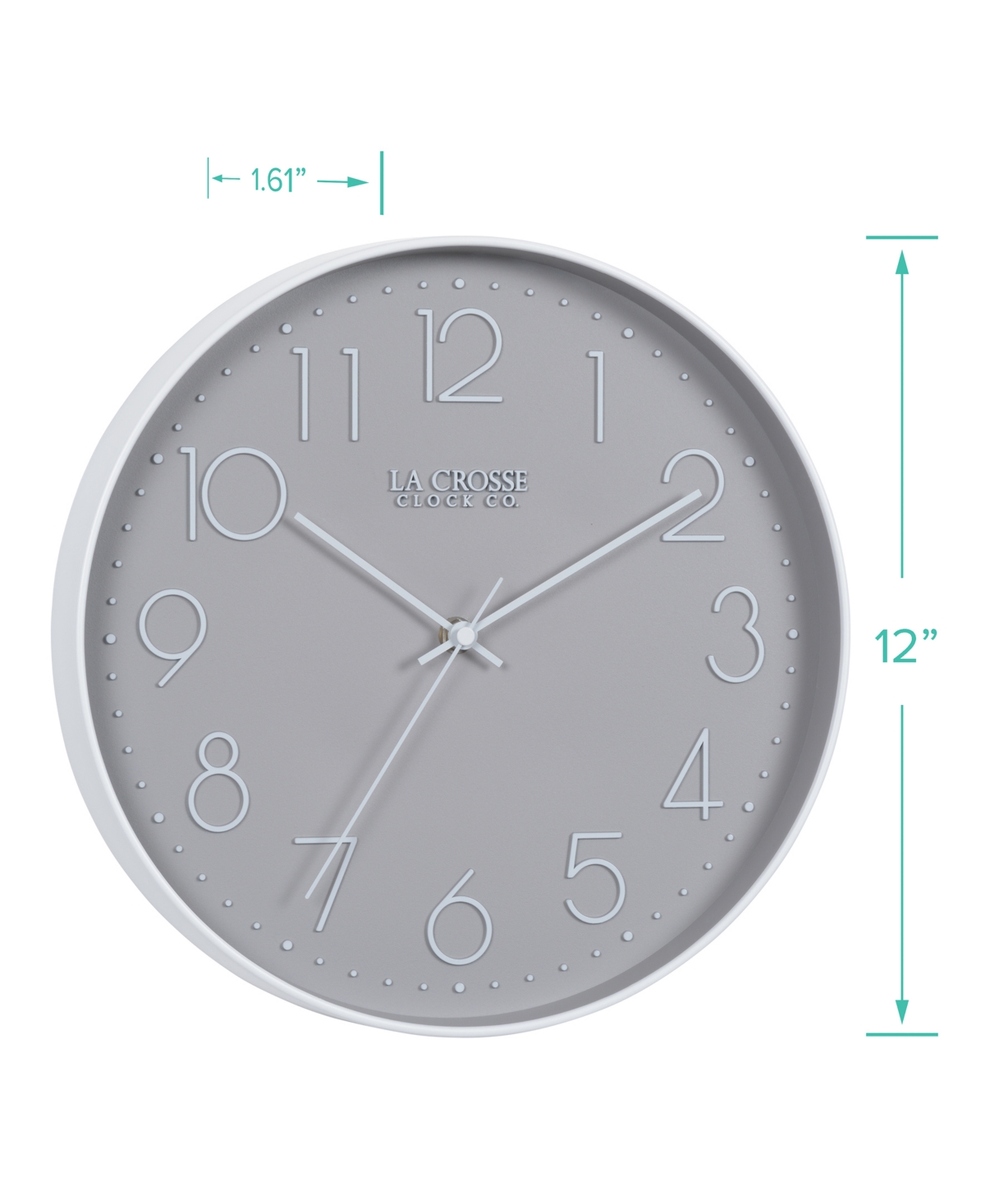 Shop La Crosse Technology Clock Co 404-3831-int 12" Everly Quartz Silent Sweeping Wall Clock In Gray