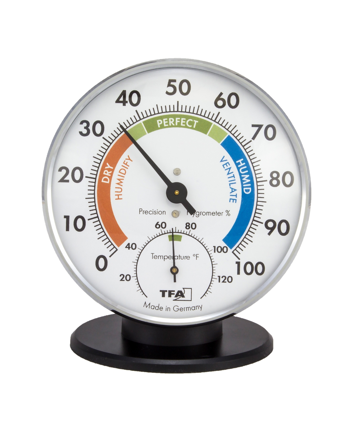 La Crosse Technology 45 2033 Indoor Comfort Humidity Gauge With Temperature Clock In Chrome