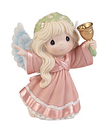 221044 Ringing in Holiday Cheer Annual Angel Bisque Porcelain Figurine