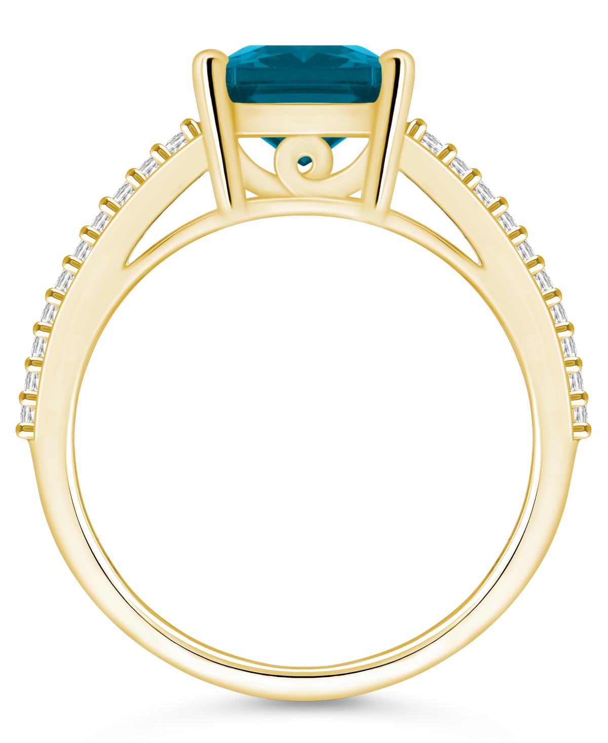Macy'sand Diamond Accent Ring in 14K Yellow Gold - London Blue Topaz