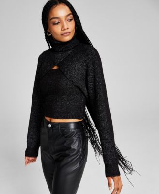 And Now This - Women's Turtleneck Shrug & Tank Top Sweater Set