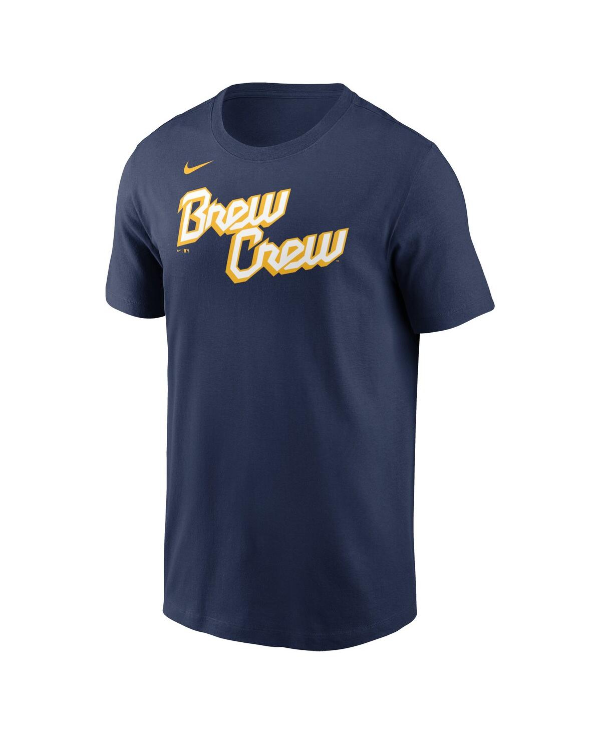 Nike Men's Navy Milwaukee Brewers City Connect Wordmark T-shirt