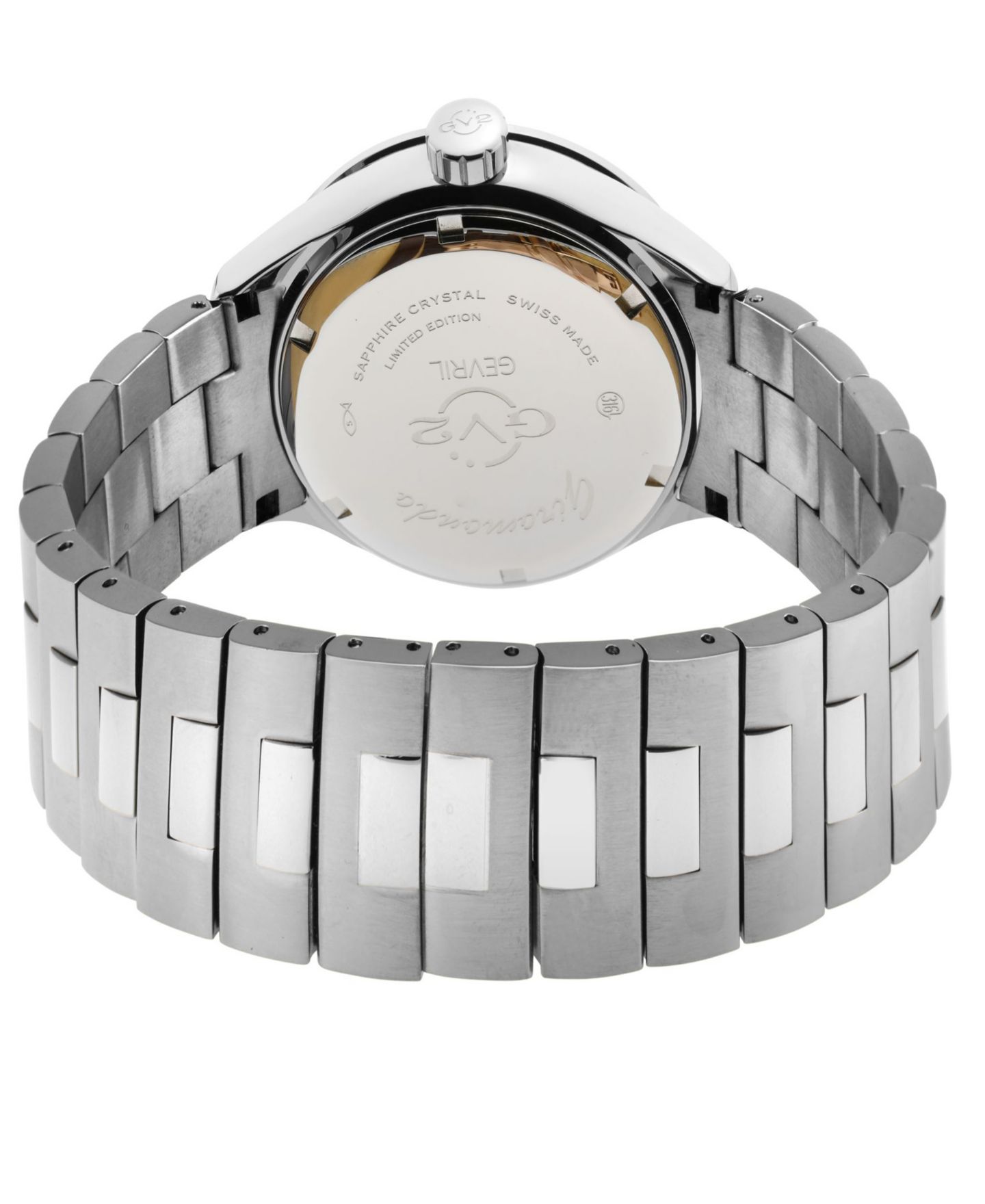 Мужские часы Gevril GV2 by Giromondo Swiss Quartz Silver 316L Stainless Steel Bracelet Watch, цвет: Серебряный — фото 3