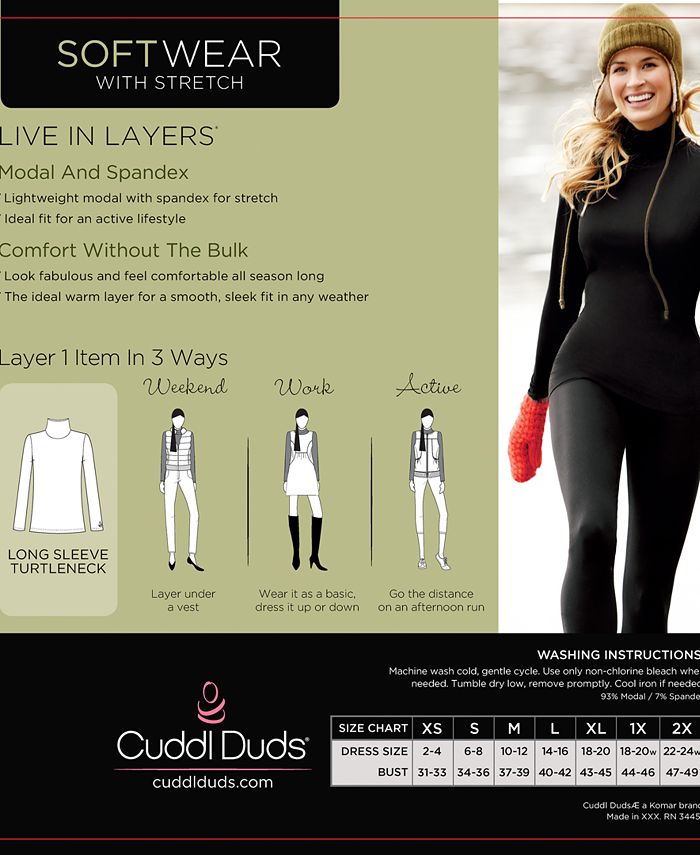 Cuddl Duds Plus Size Softwear with Stretch Turtleneck & Reviews Shop