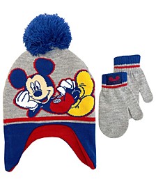 Toddler Boys Mickey Mouse Hat and Mitten Set, 2-Piece