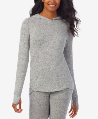 Cuddl Duds - Petite Soft Knit Long Sleeve Tunic Hoodie