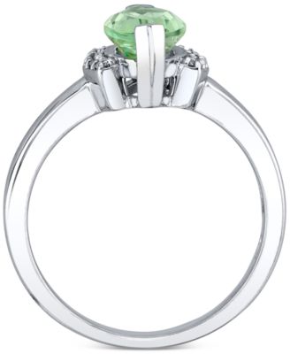 Green Quartz (1-5/8 ct. t.w.) & Diamond (1/10 ct. t.w.) Ring in Sterling Silver