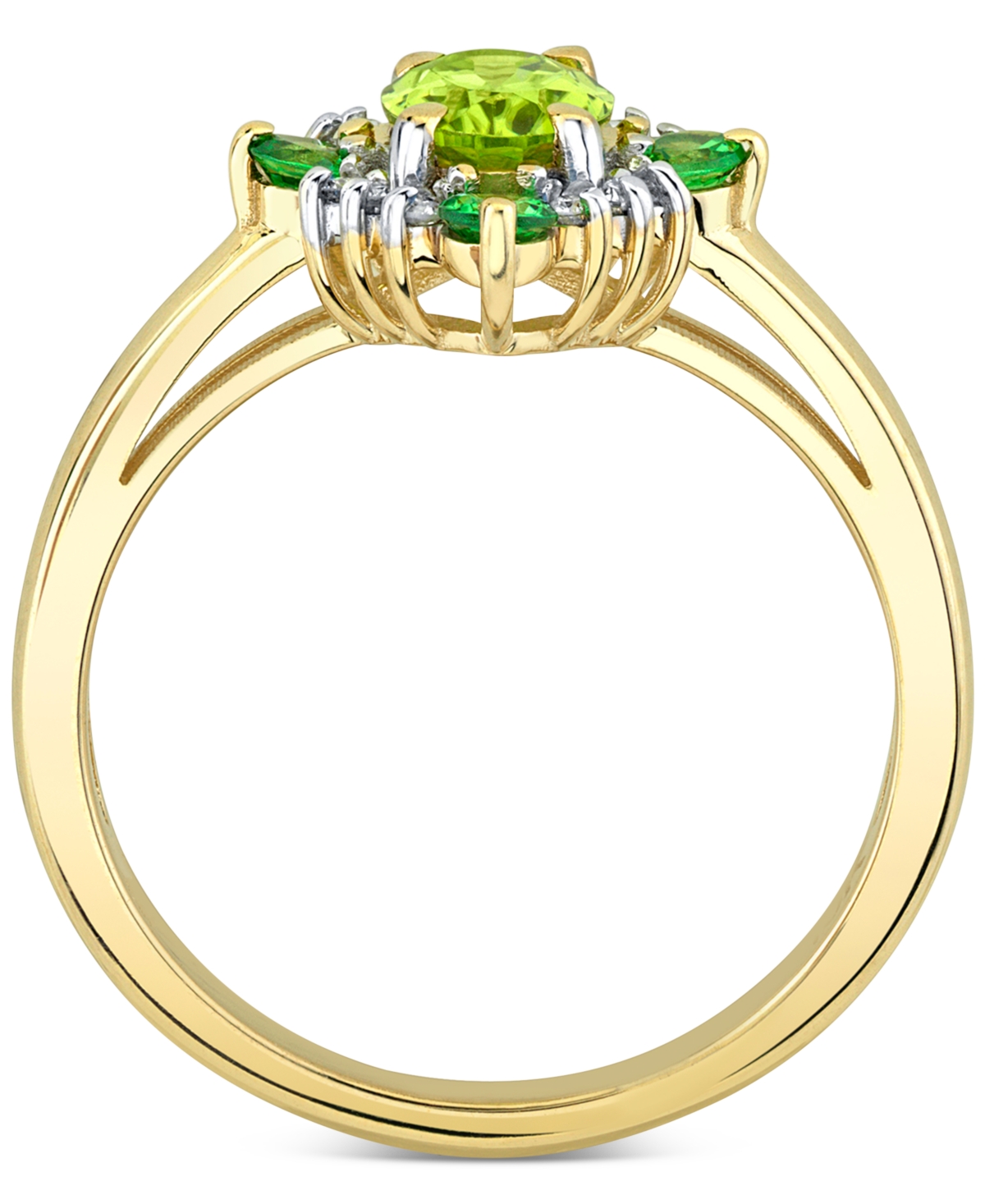 Multi-Gemstone (1-1/3 ct. tw ) & Diamond (1/10 ct. t.w. ) Ring in 10k Gold