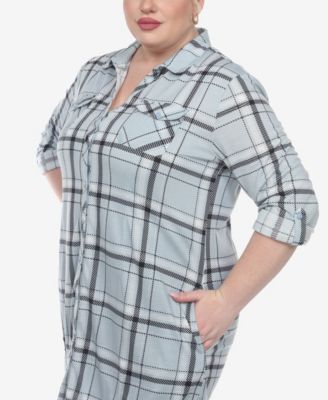 Plus Size Plaid Tunic Top