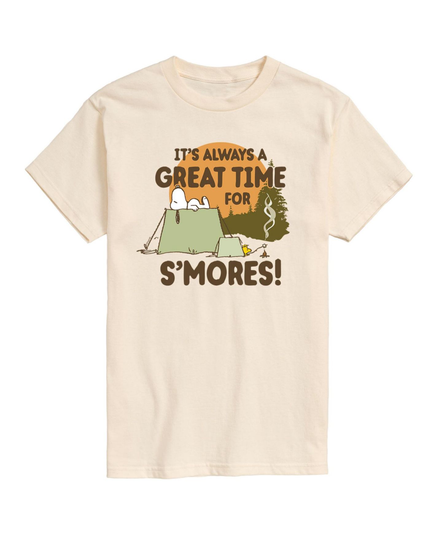 Мужская футболка AIRWAVES Peanuts S'mores, цвет: Бежевый / Хаки — фото 1