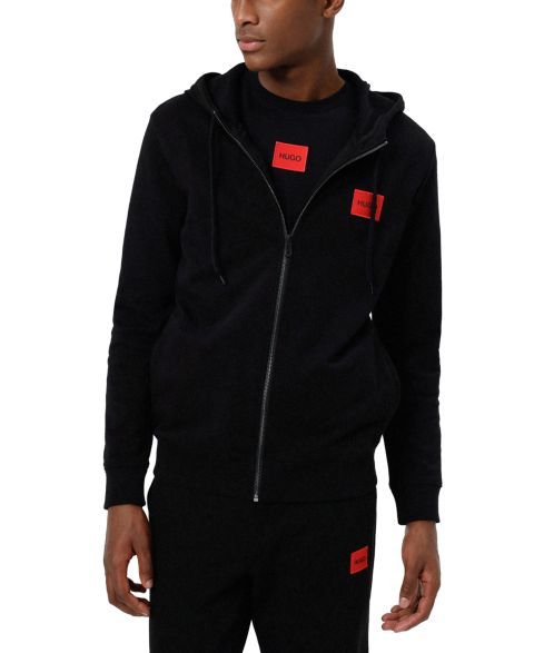 Мужское худи Hugo Boss Regular-Fit Full-Zip, цвет: Чёрный