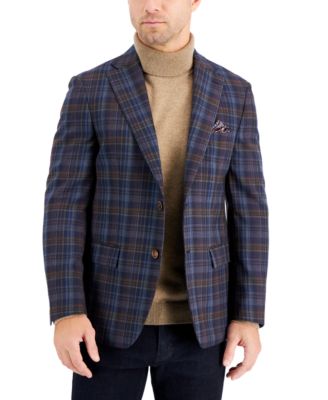 Tallia - Men's Plaid Wool Slim-Fit Sport Coat