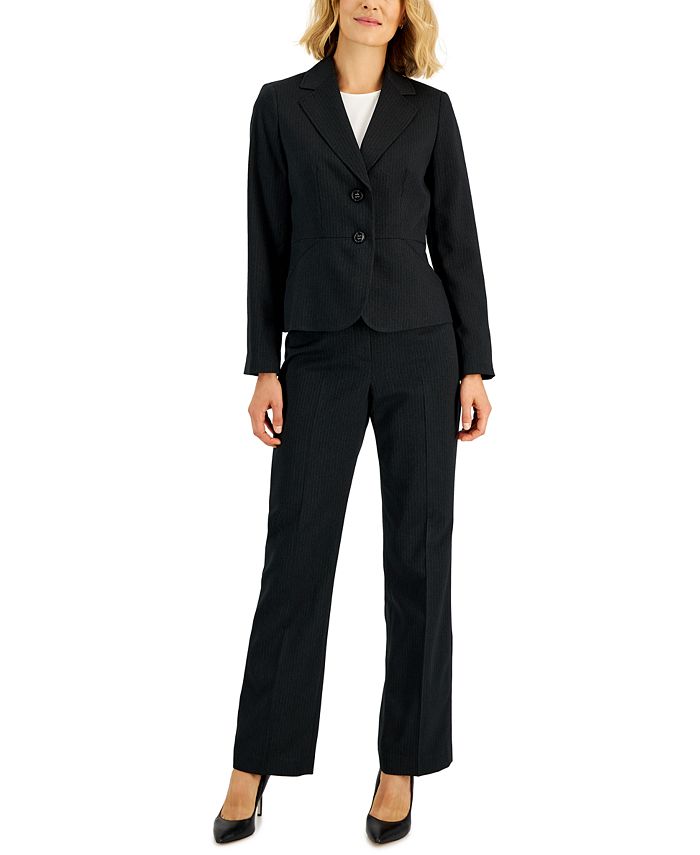 Le Suit Women's Two-Button Pinstriped Pantsuit, Regular & Petite - Macy's