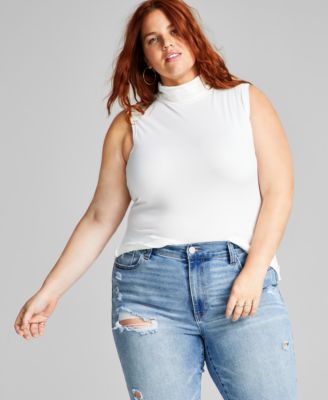 And Now This - Plus Size Sleeveless Turtleneck Top