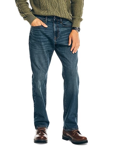 alfani Nautica Men's Original Relaxed-Fit Stretch Denim 5-Pocket Jeans Men's Fashion & Accessories